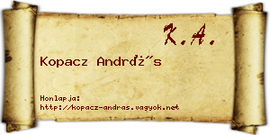 Kopacz András névjegykártya